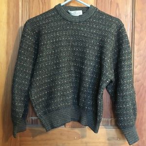 Vintage Cropped Merino Wool Blend Sweater